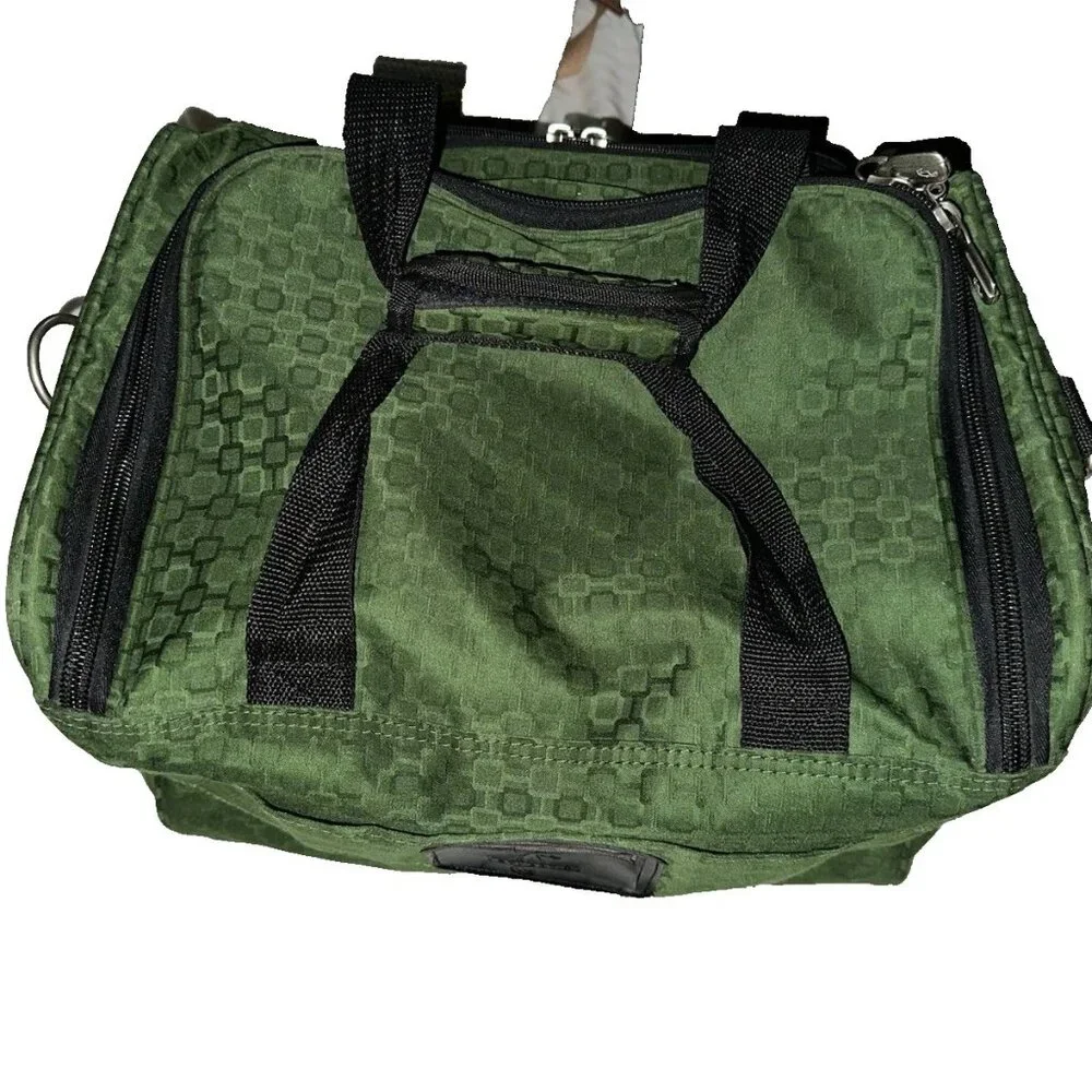 Atlantic Carry-on Travel Bag Overnight Luggage Tote Green w/ Handles and Strap - Picture 7 of 10